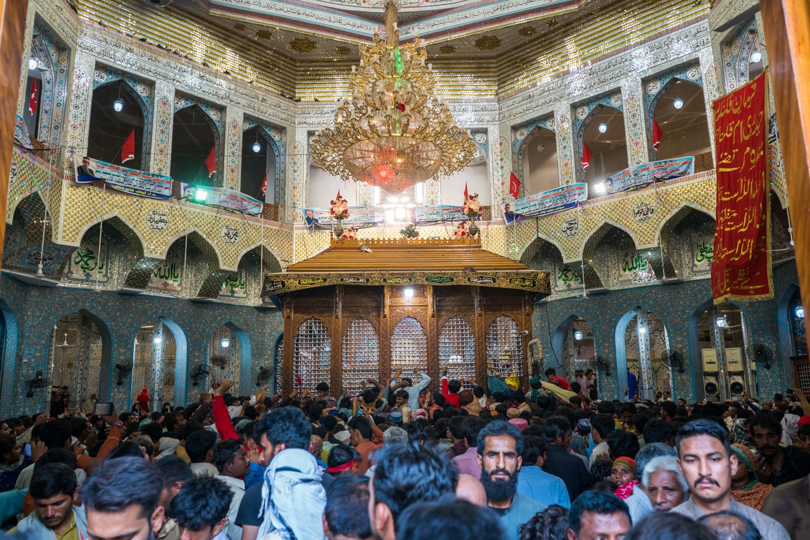The Urs of Lal Shahbaz Qalandar in Sehwan, Pakistan - Crowds inside shrine - Lost With Purpose travel blog